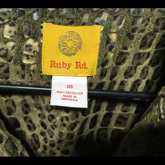 Ruby Rd Zip Up Brown & Gold Blazer - Picture 13 of 16